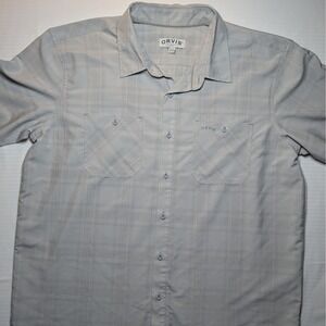 Orvis Lightweight Button Down Shirt XL Gray Plaid Travel Outdoor